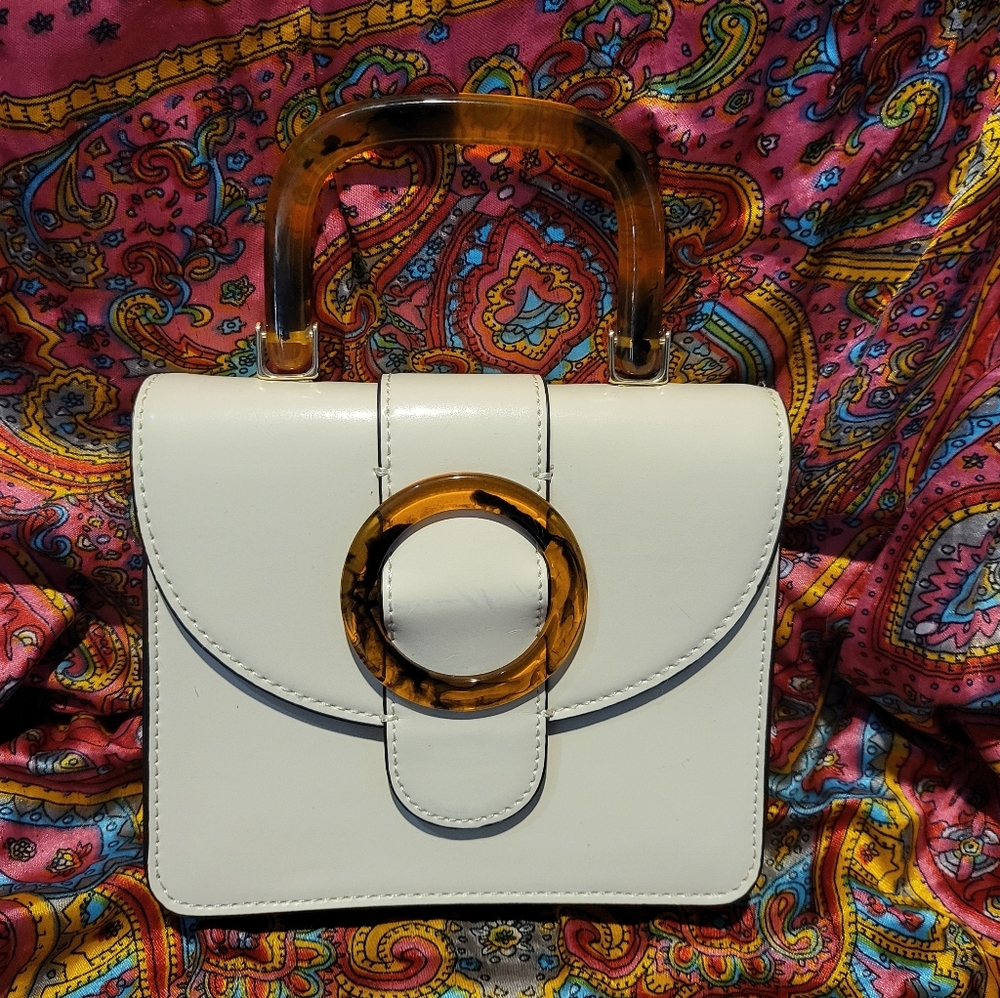 Topshop Retro Tortoise Shell Handle Purse Handbag